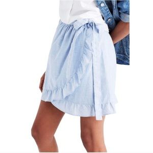 Madewell Blue Wrap Skirt